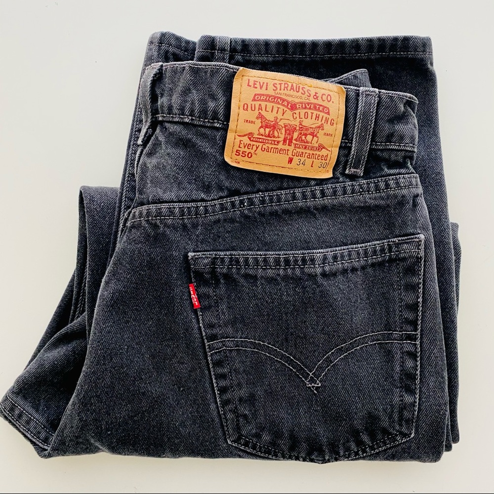 Levis Red Tab 550 Relaxed Fit Men's 34 x 30 Jeans Black. 1990